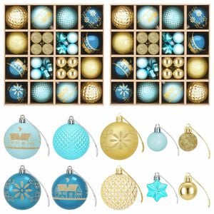 vidaXL Kerstballen set 88 st Donkerblauw, lichtblauw en goud &Oslash; 6 cm