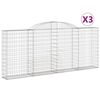 vidaXL Schanskorven 3 st gewelfd 300x30x120/140 cm ijzer