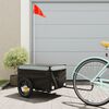 vidaXL Fietstrailer 30 kg ijzer zwart en grijs