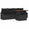 vidaXL Tuin Sofa Set 5 st Zwart Poly riet