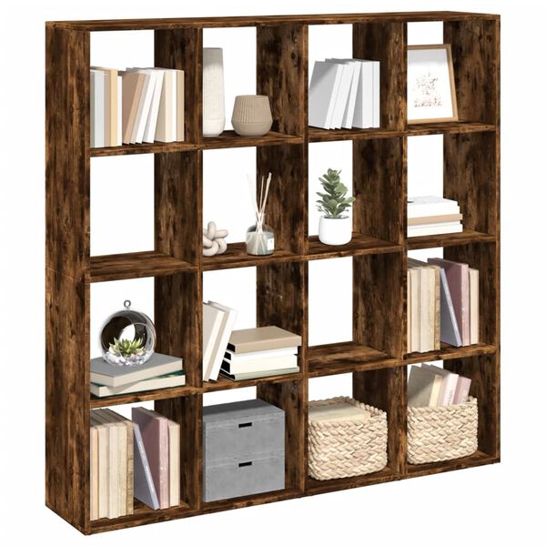 vidaXL Boekenkast 137,5x29x137,5 cm bewerkt hout gerookt eikenkleurig