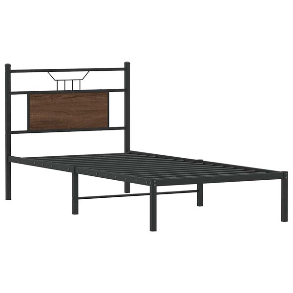vidaXL Bedframe zonder matras bewerkt hout bruin eikenkleur 75x190 cm