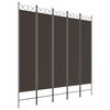 vidaXL Kamerscherm met 5 panelen 200x200 cm stof bruin