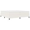 vidaXL Boxspringbed Cr&egrave;me en Wit 200 x 200 cm Katoen Stof