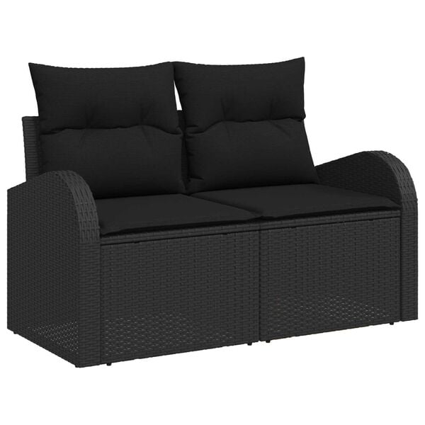 vidaXL Tuin Sofa Set met kussen 5 pcs Zwart