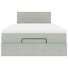 vidaXL Ottoman bed met matras 120x200 cm fluweel lichtgrijs