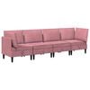 vidaXL Woonkamer Meubelset 4 st Roze Fluweel