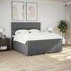 vidaXL Boxspring met matras stof donkergrijs 180x200 cm