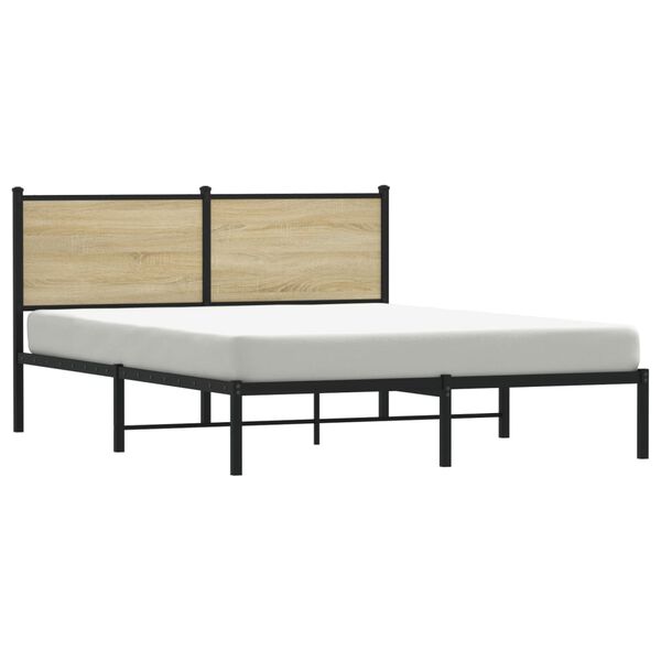vidaXL Bedframe zonder matras metaal sonoma eikenkleurig 140x200 cm