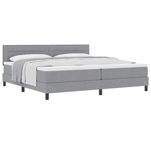 vidaXL Boxspringbed met matras met matras Lichtgrijs 200 x 200 cm Stof