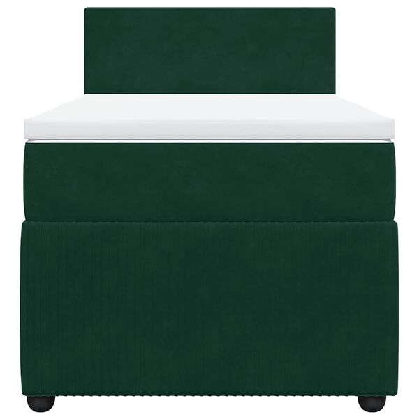 vidaXL Boxspring met matras fluweel donkergroen 90x190 cm