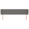 vidaXL Hoofdbord met randen 203x16x78/88 cm stof donkergrijs