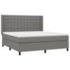 vidaXL Boxspring met matras en LED stof donkergrijs 160x200 cm