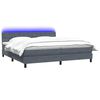 vidaXL Boxspring met matras en LED fluweel donkergrijs 180x220 cm