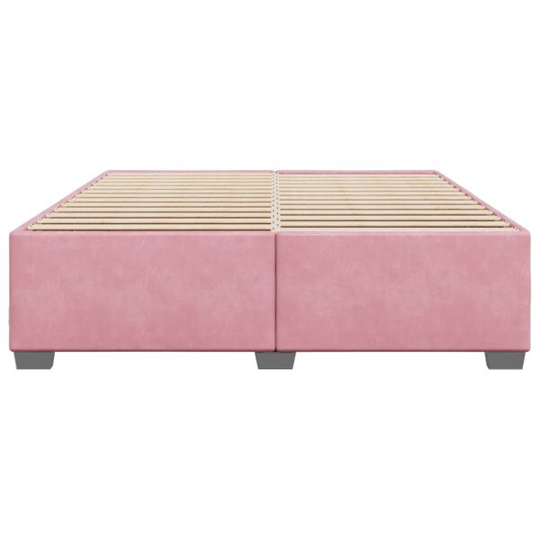 vidaXL Bedframe fluweel roze 200x200 cm