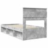 vidaXL Bedframe met hoofdeinde Beton 90 x 200 cm Massief grenenhout