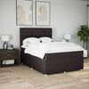 vidaXL Boxspring met matras stof donkerbruin 140x190 cm