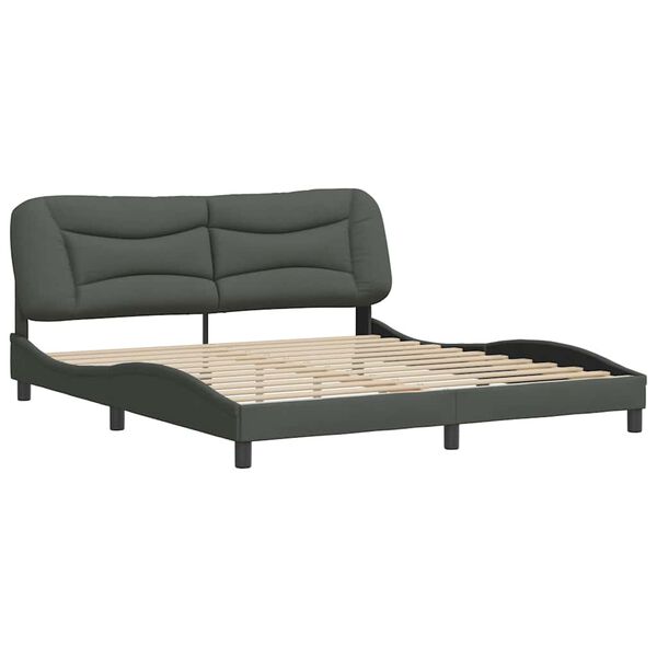 vidaXL Bedframe zonder matras "Hvar" stof donkergrijs 180x200 cm