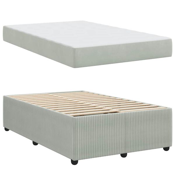 vidaXL Bedframe met matras Lichtgrijs 120 x 200 cm Stof
