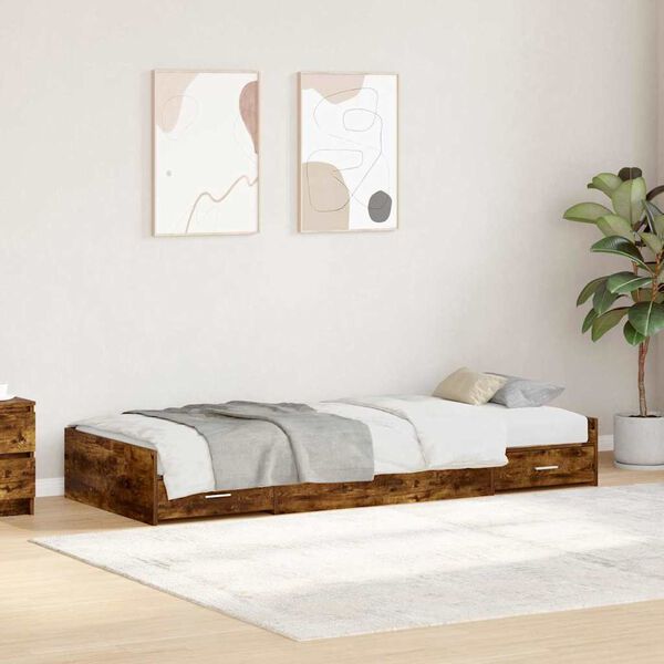 vidaXL Bedframe met hoofdeinde Oud Hout 70 x 190 cm Bewerkt hout