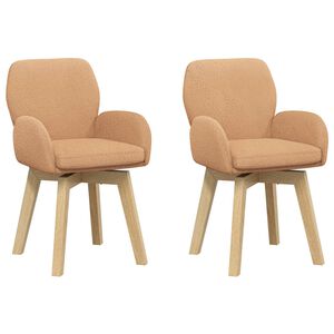 vidaXL Draai Eetstoelen 2 st Boucl&eacute; Beige 54 x 58 x 87 cm