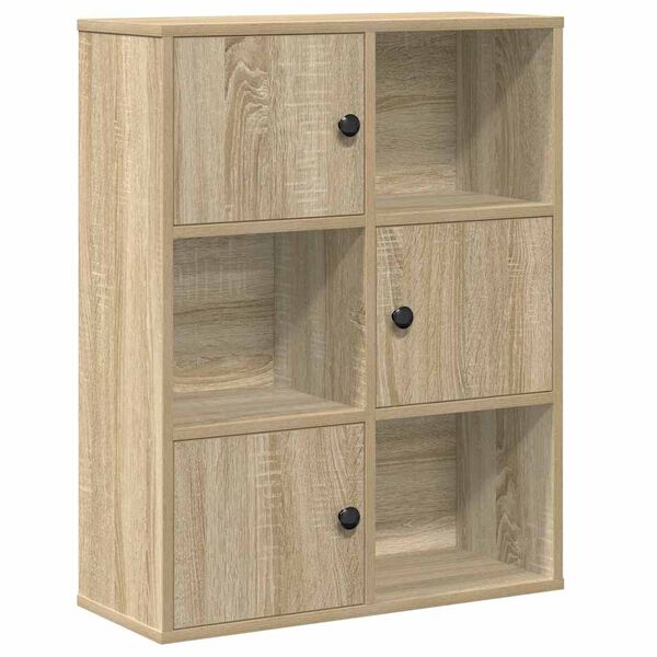 vidaXL Boekenkast 60x24x76,5 cm bewerkt hout sonoma eikenkleurig