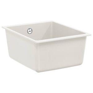 vidaXL Wasbak Wit 370 x 460 mm 80% Kwarts en 20% Hars