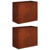 vidaXL Plantenbak 2 st Roestkleurig 60 x 30 x 50 cm weervast staal