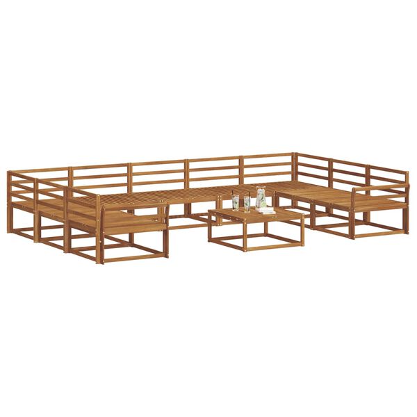 vidaXL Buiten bankenset 10 pcs Naturel Massief Acaciahout