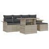 vidaXL Tuin Sofa Set met kussen 6 pcs Lichtgrijs Poly riet