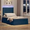vidaXL Opbergbed met LED met matras Blauw 120 x 200 cm Polyester