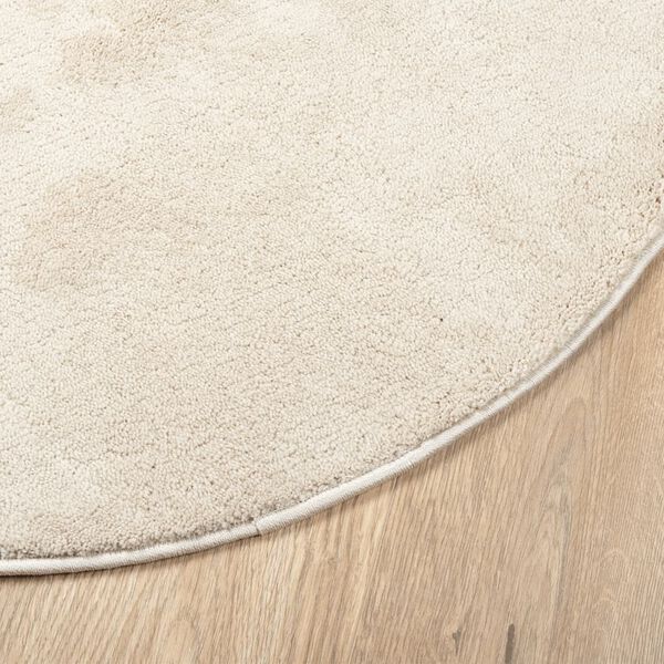 vidaXL Vloerkleed OVIEDO laagpolig &Oslash; 100 cm beige