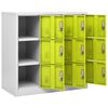 vidaXL Lockerkasten 2 st 90x45x92,5 cm staal lichtgrijs en groen