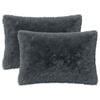 vidaXL Kussen 2 st HEERLEN Antraciet 50 x 80 cm PV Fleece