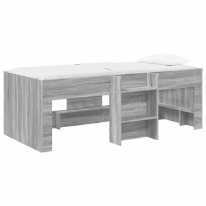 vidaXL Kinder Hoogslaper Grijs Sonoma 80 x 200 cm Bewerkt hout