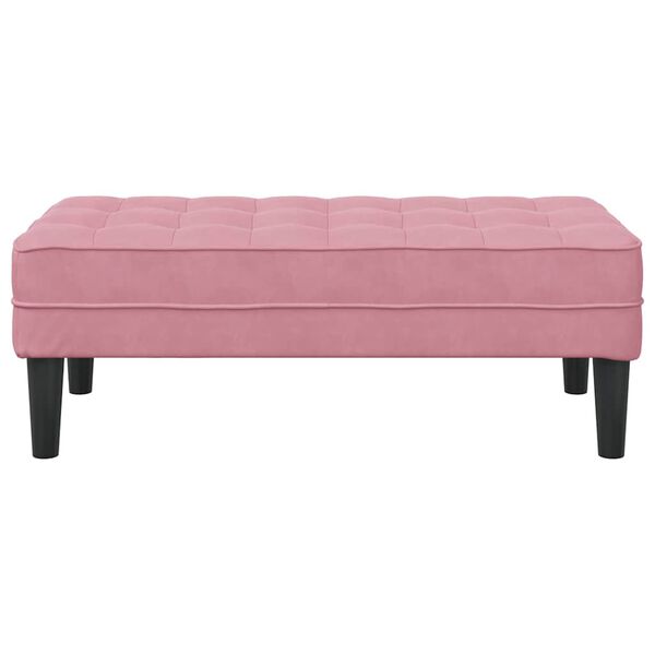 vidaXL Bank met kussen Roze 113 x 57 x 39 cm Fluweel