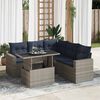 vidaXL 6-delige Loungeset met kussens poly rattan acacia grijs