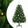 vidaXL Kunstkerstboom 150 cm 150 LED's Warmwit PVC en staal Groen