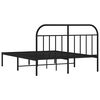 vidaXL Bedframe met hoofdbord metaal zwart 150x200 cm