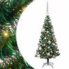 vidaXL Kunstmatig Voorverlicht Kerstboom Groen 120 cm PVC en Metaal