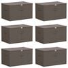 vidaXL Opbergbox 6 pcs Grijs 60 x 43 x 35 cm Nonwoven stof