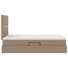 vidaXL Opbergbed met LED met matras Cappuccino 120 x 200 cm Nep Leer