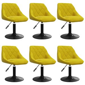 vidaXL Eetkamerstoelen draaibaar 6 st fluweel mosterdgeel