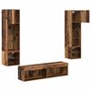 vidaXL TV-wandmeubel met LED-striplichten 6 pcs Oud Hout Bewerkt hout