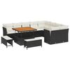 vidaXL Tuinbankenset 12 st Zwart poly rattan