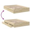 vidaXL Bedframe met lades bewerkt hout sonoma eikenkleurig 120x190 cm