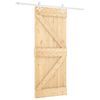 vidaXL Schuifdeur Natuurlijk en Wit 80 x 210 cm Massief grenenhout