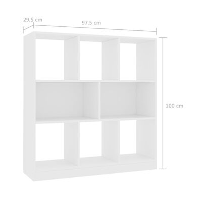 vidaXL Boekenkast 97,5x29,5x100 cm bewerkt hout wit