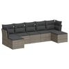 vidaXL 7-delige Loungeset met kussens poly rattan grijs
