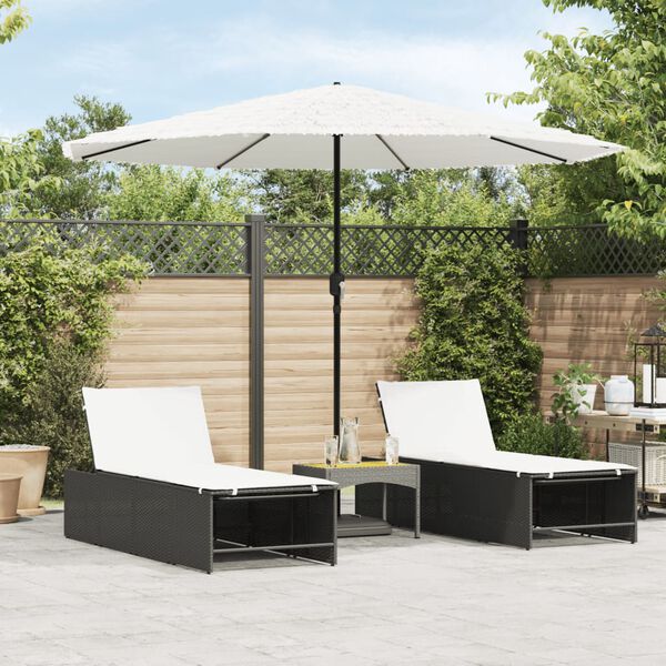 vidaXL Parasol met stalen paal 324x324x247 cm wit